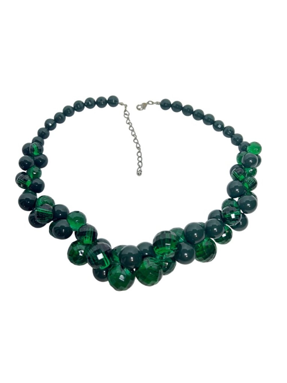 Green Acrylic Beaded Statement Necklace (6399) - Picture 5 of 7